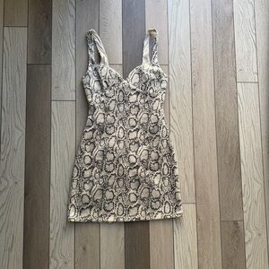Zara Black and White Snake Print Dress